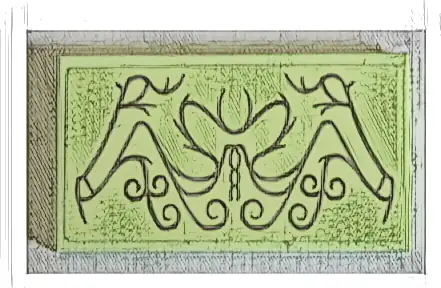 Tile 2 x 4 with Dark Tan Ornate Filigree Pattern (Sticker) - Set 10316