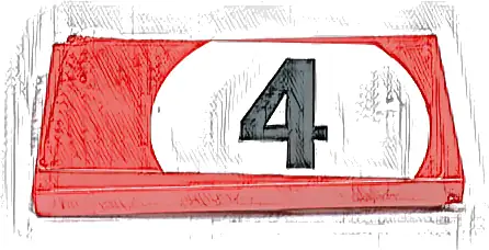 Tile 2 x 4 with Black Number 4 in White Circle Pattern Model Right Side (Sticker) - Set 76906