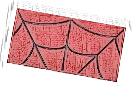 Tile 2 x 4 with Dark Red Curved Lines / Spider Web Pattern (BrickHeadz Iron Spider-Man Forehead)