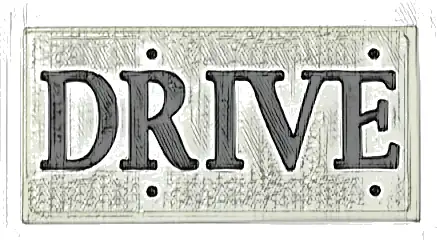 Tile 2 x 4 with Black 'DRIVE' and 4 Rivets Pattern (Sticker) - Set 76425