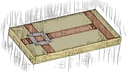 Tile 2 x 4 with Pixelated Dark Orange Straps and Silver Buckle Pattern (Minecraft Camel Harness)