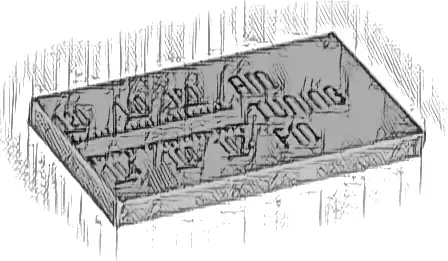 Tile 2 x 4 with Black 'AM', 'TUNING', 'FM' and Radio Frequencies Pattern