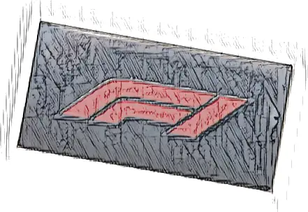 Tile 2 x 4 with Formula 1 Logo Stylized Red 'F1' Pattern