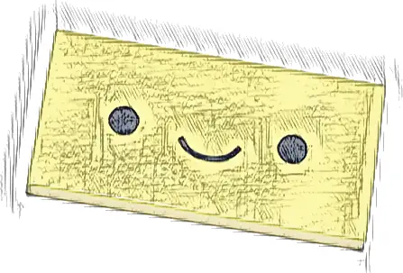 Tile 2 x 4 with Black Smiley Face Pattern