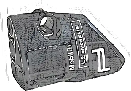 Technic, Panel Fairing # 1 Small Smooth Short, Side A with White Mobil 1, Michelin, and Porsche Design Logos Pattern (Sticker) - Set 42096