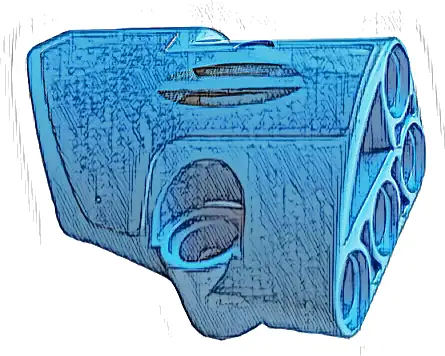 Technic, Panel Fairing # 1 Small Smooth Short, Side A with Black Stripes Pattern (Sticker) - Set 42083