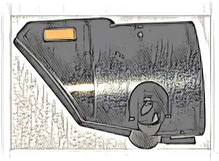 Technic, Panel Fairing # 1 Small Smooth Short, Side A with Orange Blinker Light with Silver Outline Pattern (Sticker) - Set 42111