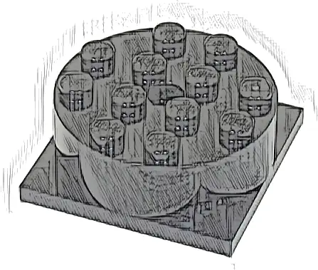 Turntable 4 x 4 x 1 1/3 with Black Square Base, Locking (87081 / 61485)