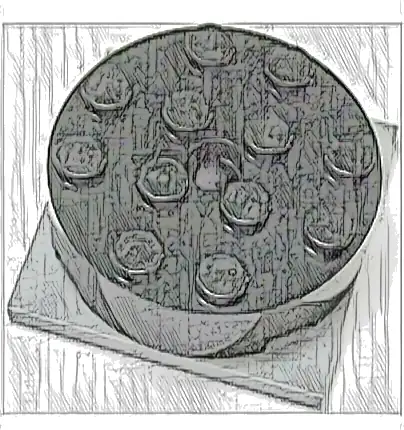 Turntable 4 x 4 x 1 1/3 with Light Bluish Gray Square Base, Locking (87081 / 61485)