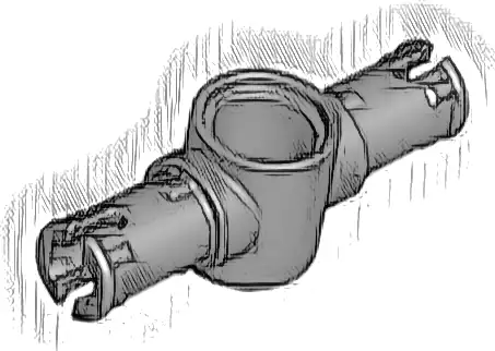 Technic, Pin 3L with Friction Ridges and Center Pin Hole