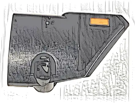 Technic, Panel Fairing # 2 Small Smooth Short, Side B with Orange Blinker Light with Silver Outline Pattern (Sticker) - Set 42111