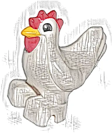 Duplo Chicken, Hen, Eyes Semicircular Pattern