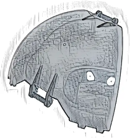 Windscreen Quarter Dome, Bar Handles at Top and Bottom