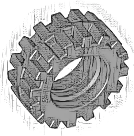 Tire 15mm D. x 6mm Offset Tread Small - Band Around Center of Tread