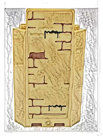 Panel 3 x 3 x 6 Corner Wall without Bottom Indentations with Brown Bricks with Moss Pattern (Sticker) - Set 75954