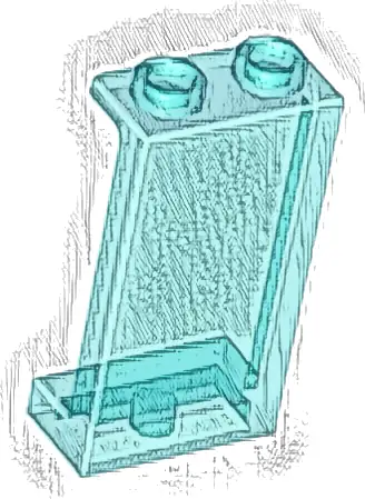 Panel 1 x 2 x 3 with Side Supports - Hollow Studs