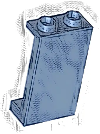 Panel 1 x 2 x 3 with Side Supports - Hollow Studs