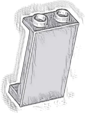 Panel 1 x 2 x 3 with Side Supports - Hollow Studs