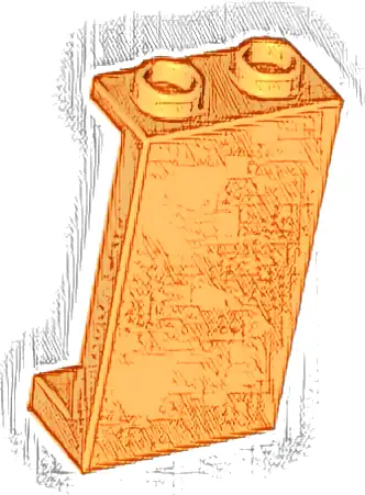 Panel 1 x 2 x 3 with Side Supports - Hollow Studs