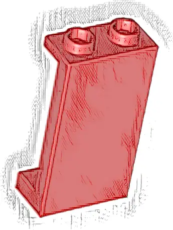 Panel 1 x 2 x 3 with Side Supports - Hollow Studs