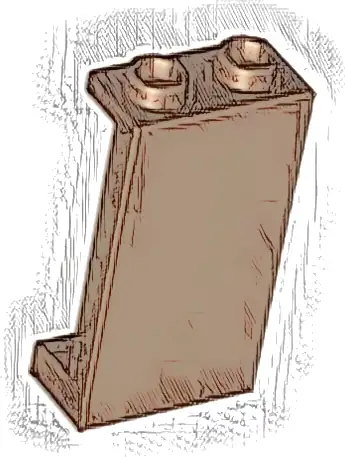 Panel 1 x 2 x 3 with Side Supports - Hollow Studs