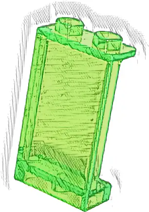 Panel 1 x 2 x 3 with Side Supports - Hollow Studs