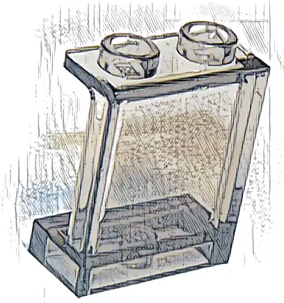 Panel 1 x 2 x 2 with Side Supports - Hollow Studs