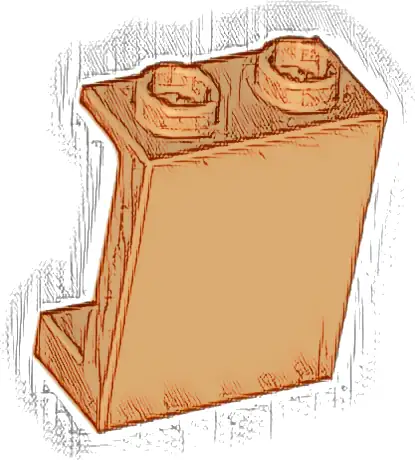 Panel 1 x 2 x 2 with Side Supports - Hollow Studs