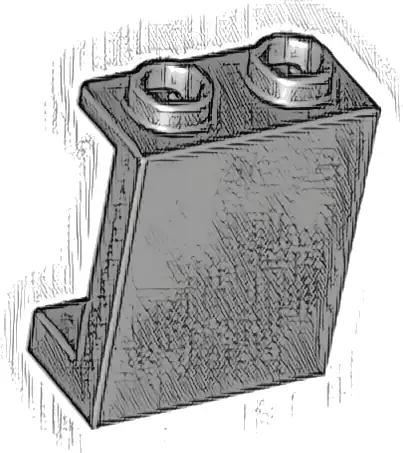 Panel 1 x 2 x 2 with Side Supports - Hollow Studs