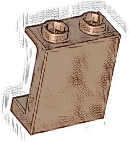 Panel 1 x 2 x 2 with Side Supports - Hollow Studs