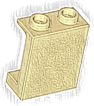 Panel 1 x 2 x 2 with Side Supports - Hollow Studs