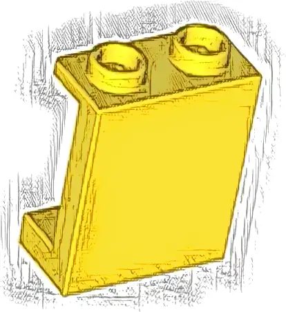 Panel 1 x 2 x 2 with Side Supports - Hollow Studs