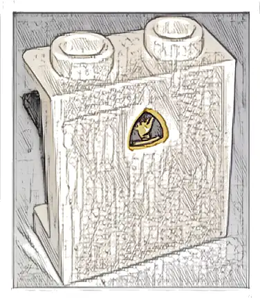 Panel 1 x 2 x 2 with Side Supports - Hollow Studs with Lamborghini Logo Pattern (Sticker) - Set 76908