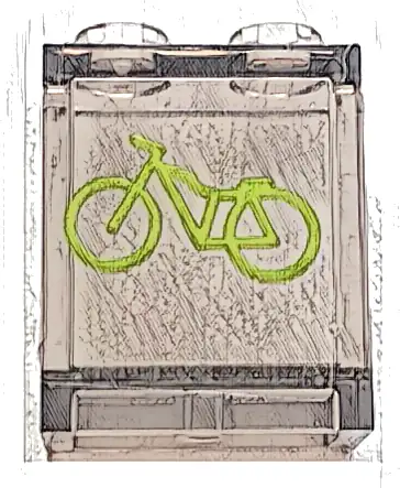 Panel 1 x 2 x 2 with Side Supports - Hollow Studs with Lime Bicycle Pattern (Sticker) - Set 60337