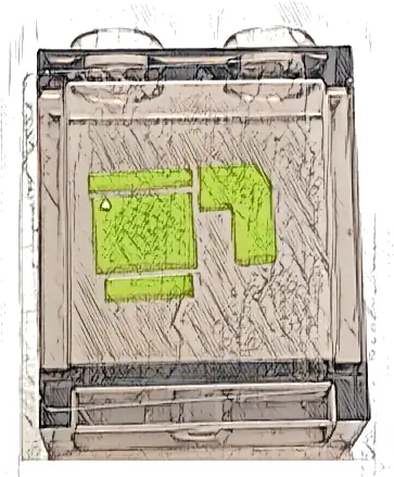 Panel 1 x 2 x 2 with Side Supports - Hollow Studs with Lime Cup Pattern (Sticker) - Set 60337