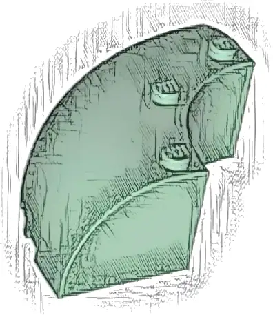 Brick, Round Corner 6 x 6 x 2