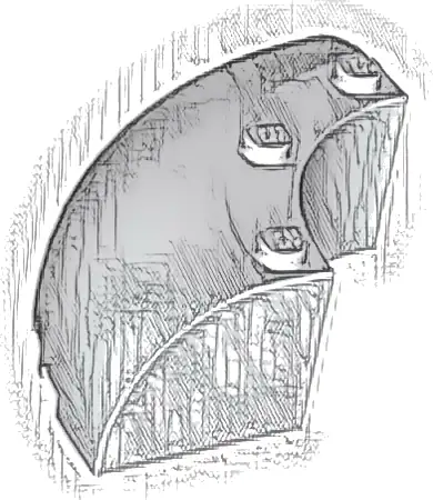 Brick, Round Corner 6 x 6 x 2