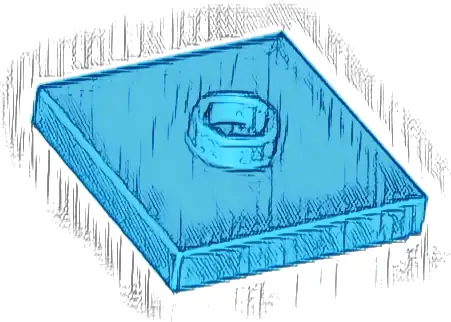 Plate, Modified 2 x 2 with Groove and 1 Stud in Center (Jumper)