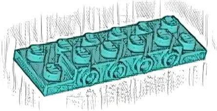 Plate, Modified 2 x 6 x 2/3 with 4 Studs on Side