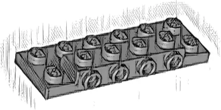 Plate, Modified 2 x 6 x 2/3 with 4 Studs on Side