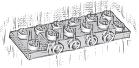 Plate, Modified 2 x 6 x 2/3 with 4 Studs on Side