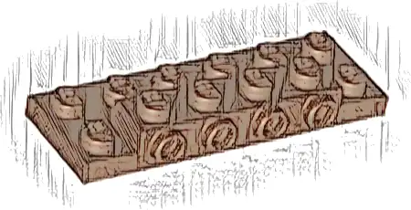 Plate, Modified 2 x 6 x 2/3 with 4 Studs on Side