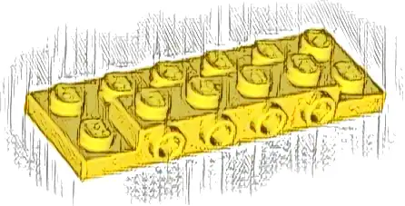Plate, Modified 2 x 6 x 2/3 with 4 Studs on Side