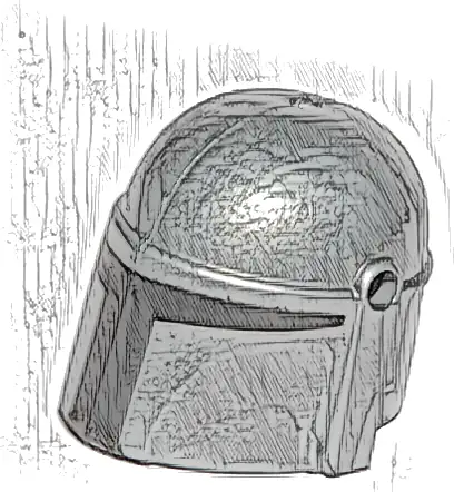 Minifigure, Headgear Helmet with Holes, SW Mandalorian with Black Visor Pattern