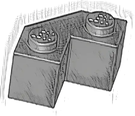 Brick, Modified Facet 2 x 2