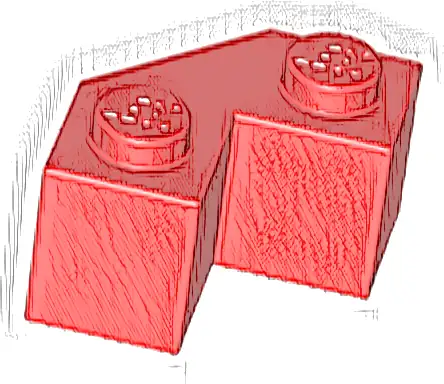 Brick, Modified Facet 2 x 2