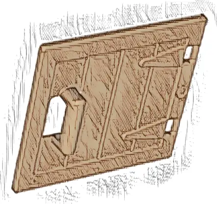 Duplo Door / Window Pane 1 x 4 x 3 Wooden Gate with Handle