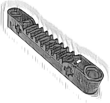 Technic, Gear Rack 1 x 7 with Axle and Pin Holes