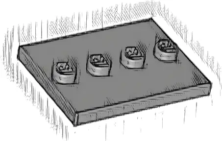 Tile, Modified 3 x 4 with 4 Studs in Center