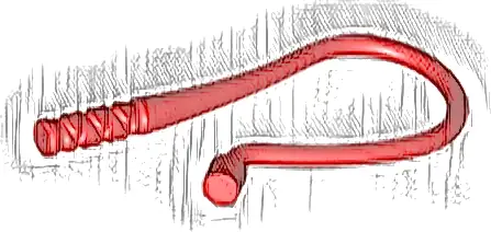 Minifigure, Weapon Whip Bent Flexible